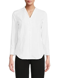 Stretch Cotton-Nylon Blouse