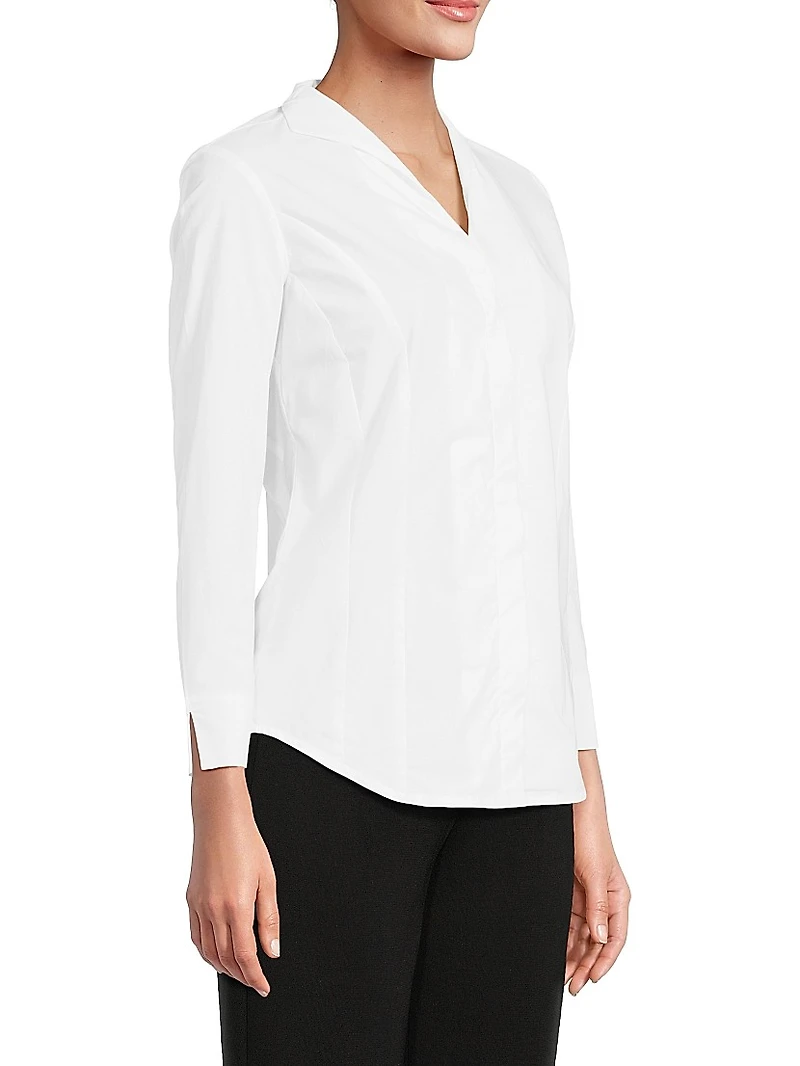 Stretch Cotton-Nylon Blouse