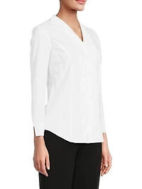 Stretch Cotton-Nylon Blouse