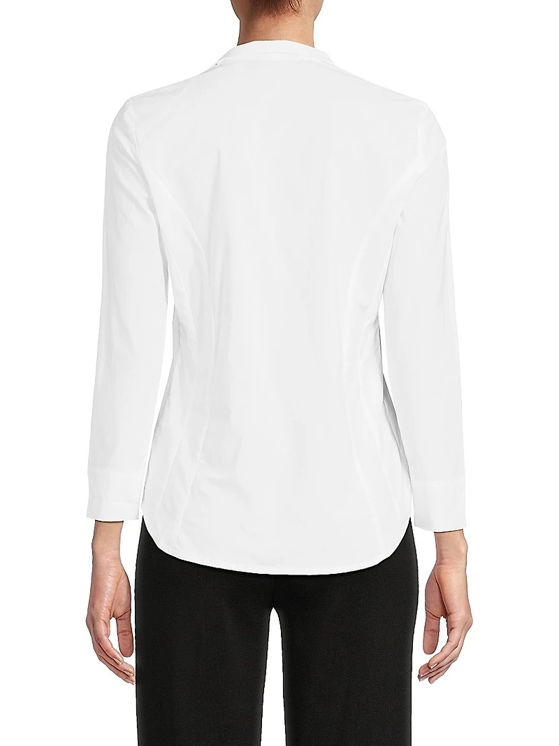 Stretch Cotton-Nylon Blouse