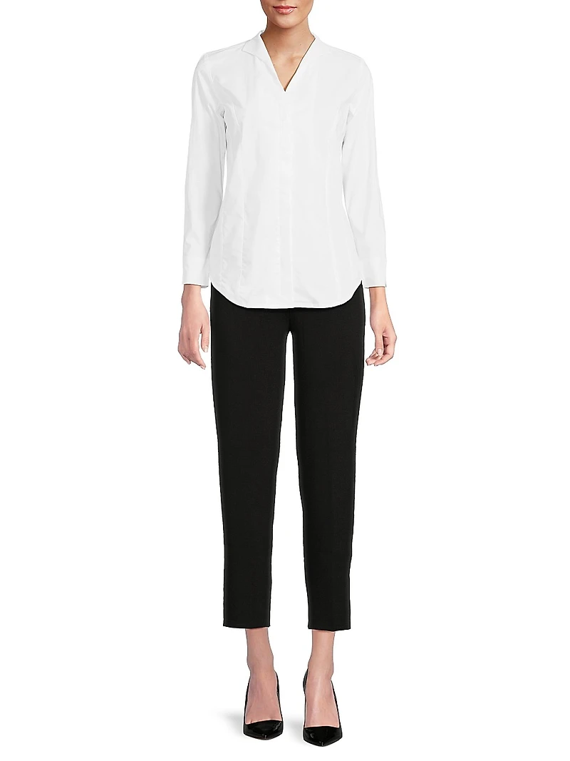 Stretch Cotton-Nylon Blouse