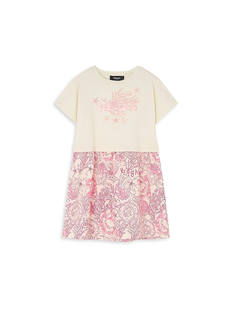 Little Girl's & Coral Theatre Barocco Print Dress