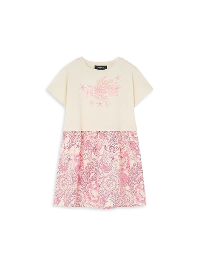 Little Girl's & Coral Theatre Barocco Print Dress