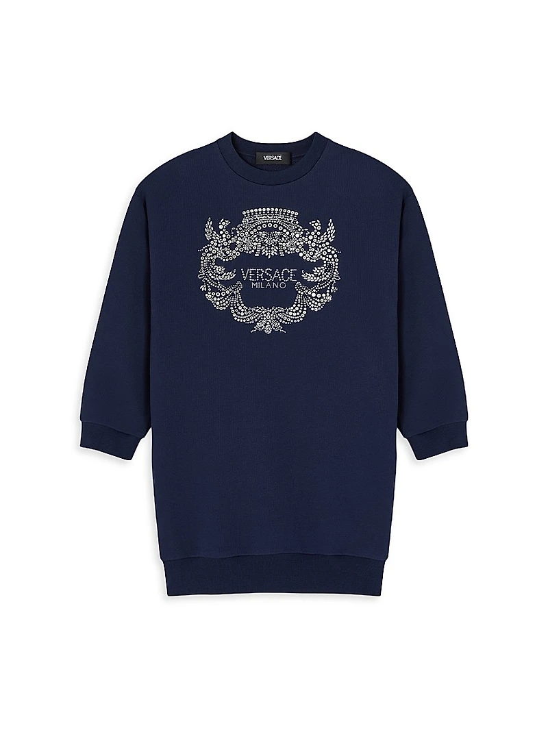 Little Girl's & Logo Fleece Sweatshirt Dress