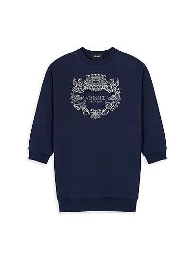 Little Girl's & Logo Fleece Sweatshirt Dress