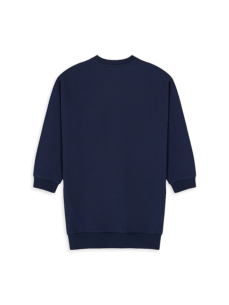 Little Girl's & Logo Fleece Sweatshirt Dress