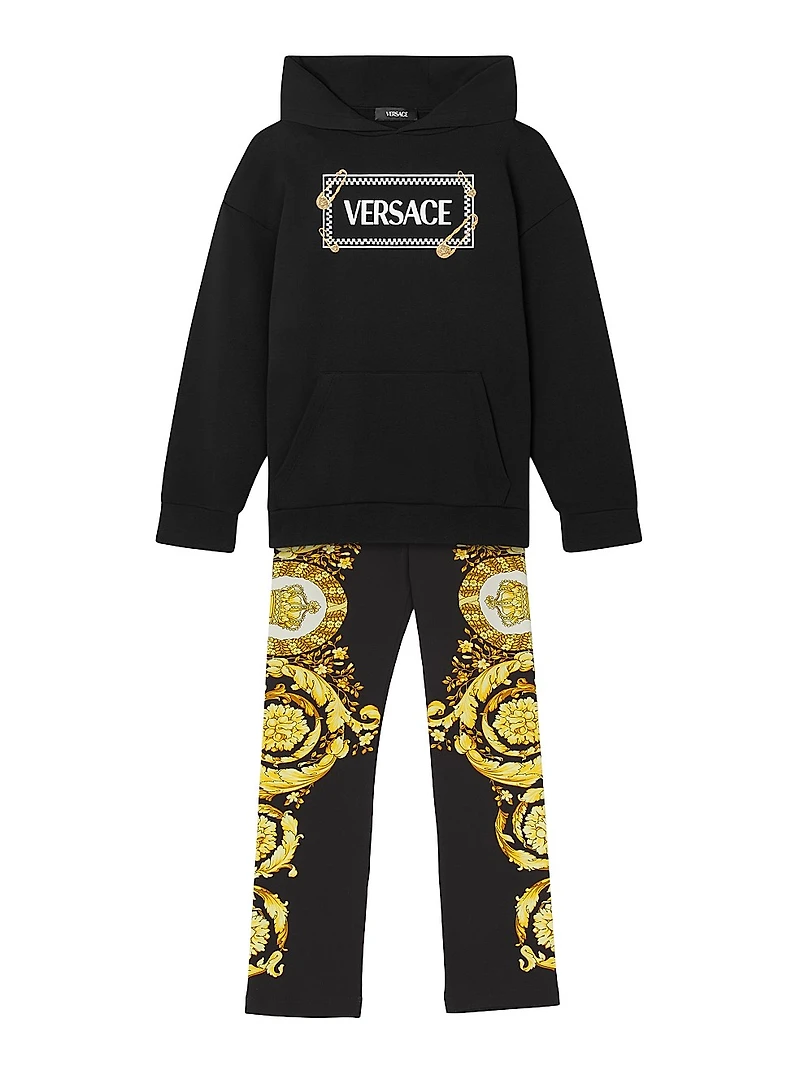 Little Girl's & Barocco Cottton-Blend Jersey Leggings