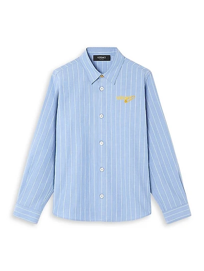 Little Boy's & Pinstriped Cotton Poplin Shirt