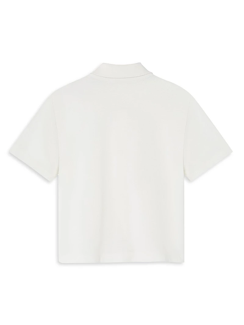 Little Boy's & Medusa Embroidery Piqué Shirt