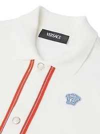 Little Boy's & Medusa Embroidery Piqué Shirt