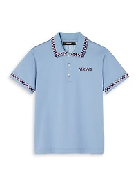 Little Boy's & Logo Damier Piqué Polo Shirt