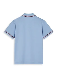 Little Boy's & Logo Damier Piqué Polo Shirt
