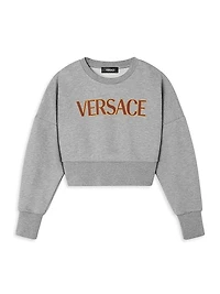 Little Girl's & Logo Fleece Crewneck Sweatshirt