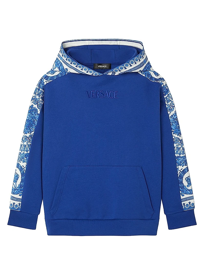 Little Girl's & Logo Barocco Foulard Hoodie