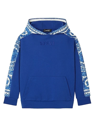 Little Girl's & Logo Barocco Foulard Hoodie