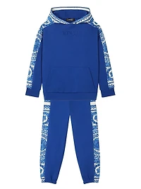 Little Girl's & Logo Barocco Foulard Hoodie