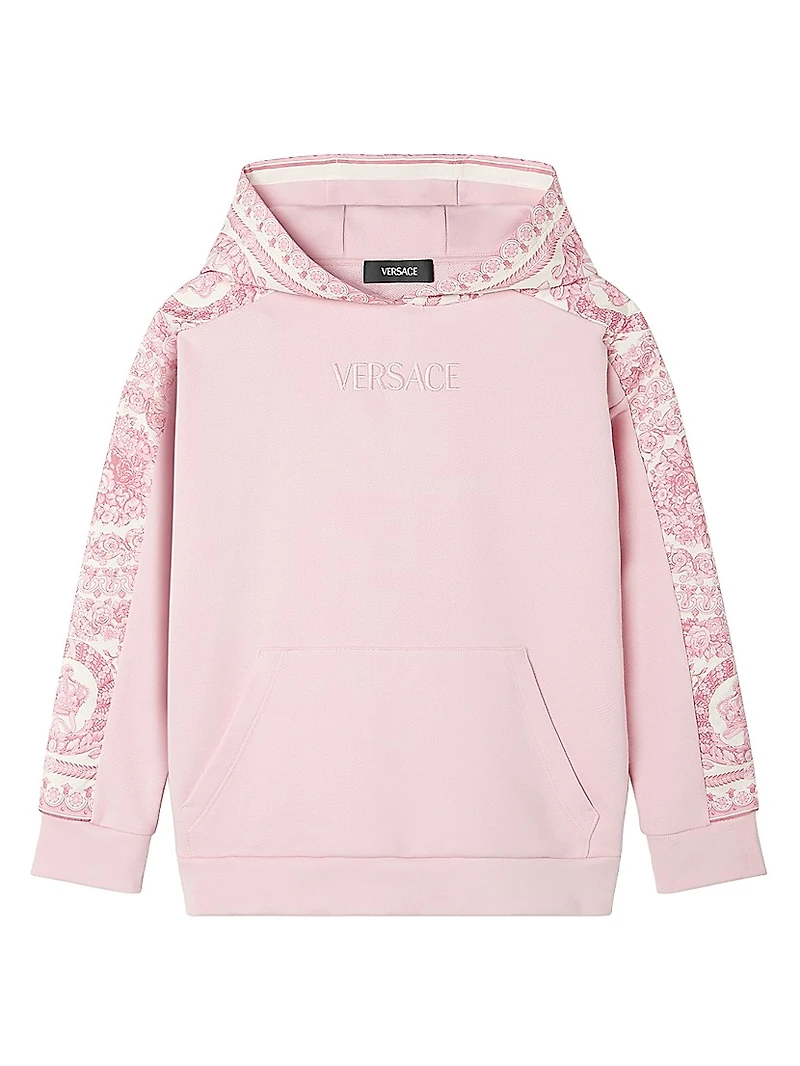 Little Girl's & Logo Barocco Foulard Fleece Hoodie