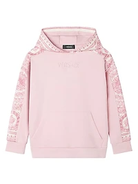 Little Girl's & Logo Barocco Foulard Fleece Hoodie