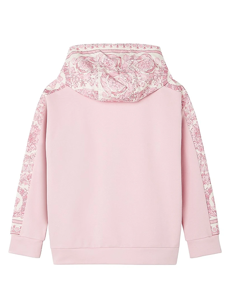 Little Girl's & Logo Barocco Foulard Fleece Hoodie