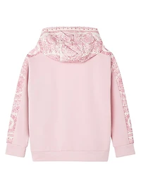 Little Girl's & Logo Barocco Foulard Fleece Hoodie