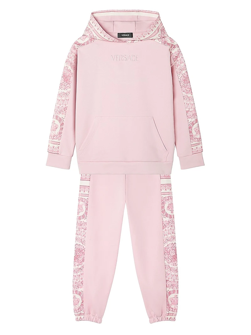 Little Girl's & Logo Barocco Foulard Fleece Hoodie