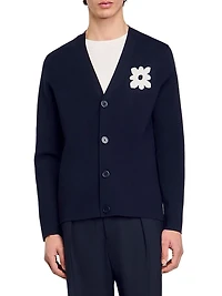 Cardigan with Flower Detail