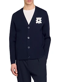 Cardigan with Flower Detail