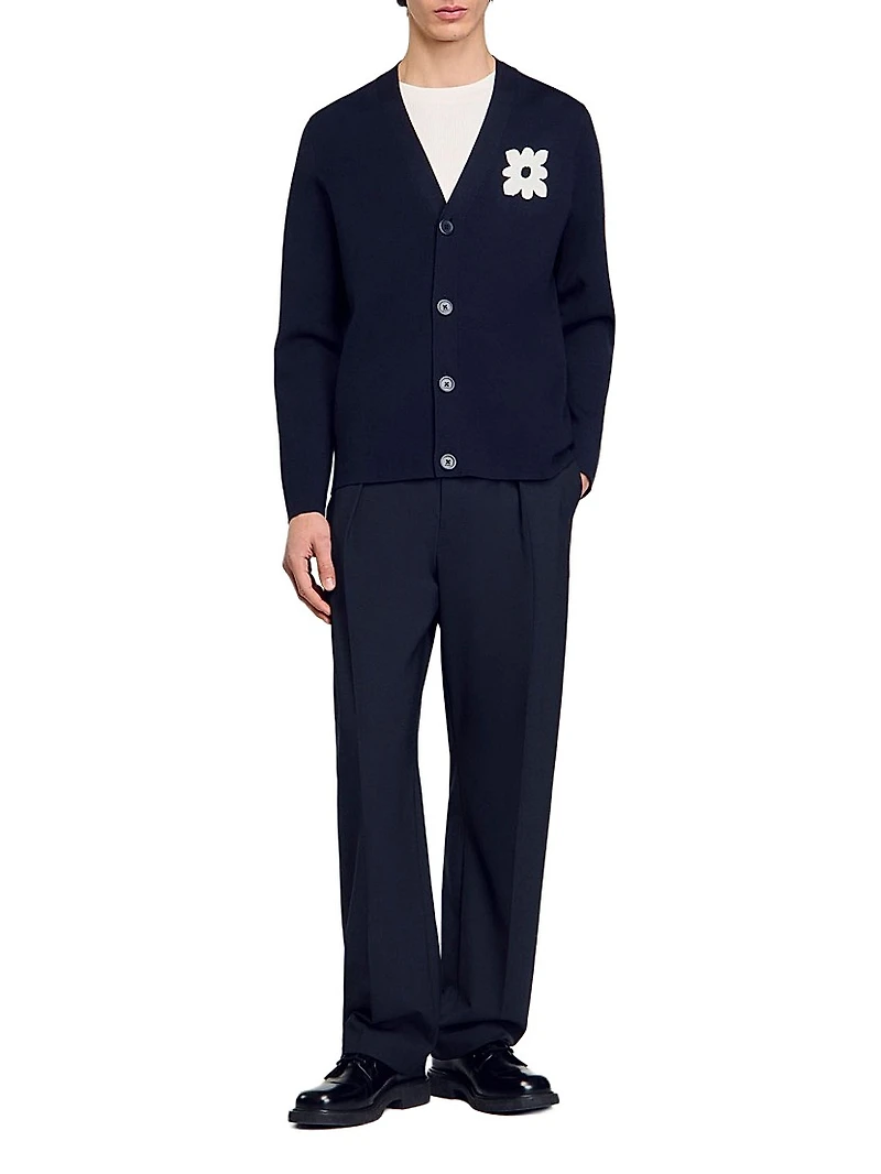 Cardigan with Flower Detail