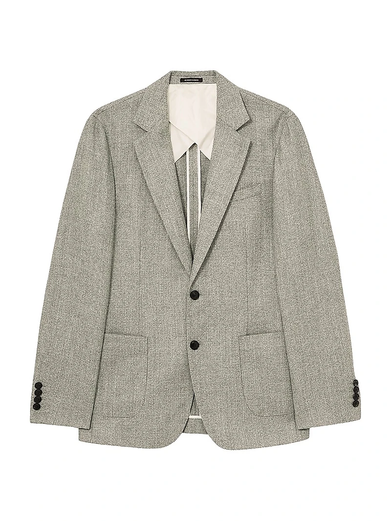 Textured Wool-Blend Single-Breasted Blazer