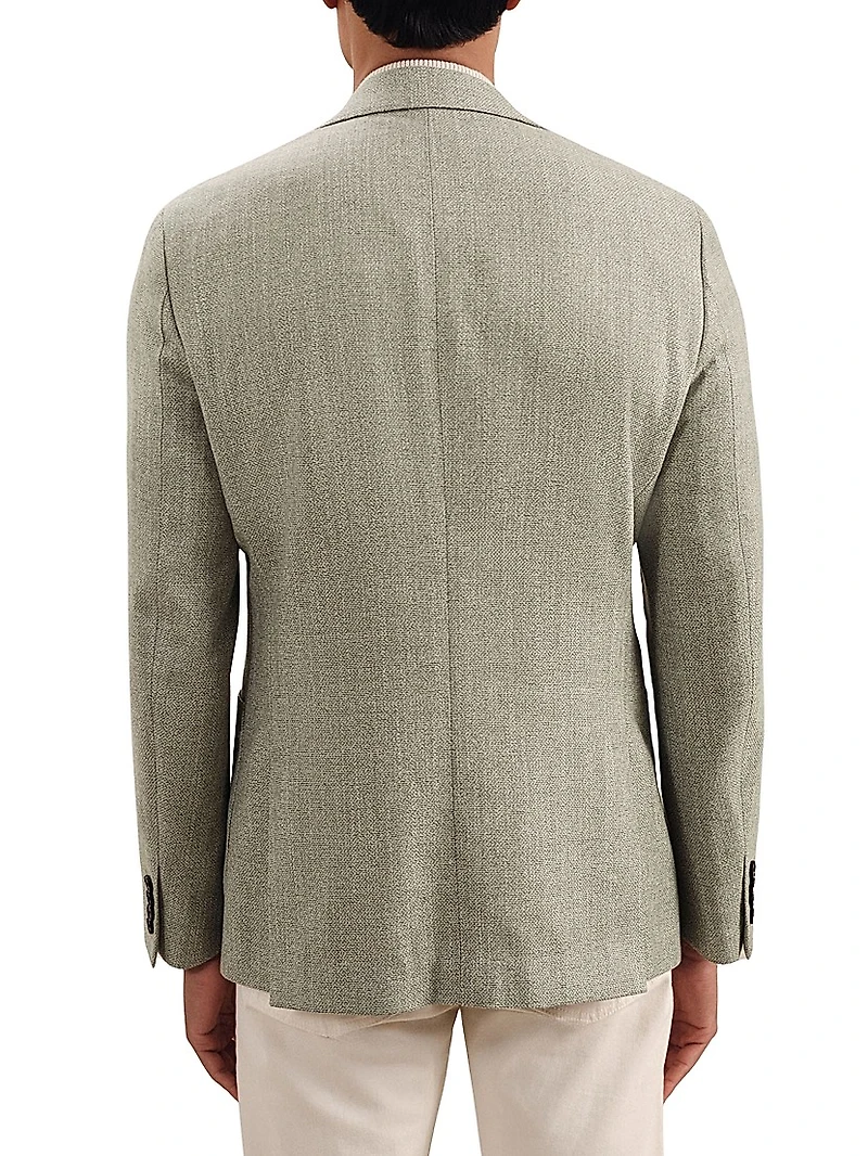 Textured Wool-Blend Single-Breasted Blazer