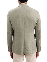 Textured Wool-Blend Single-Breasted Blazer