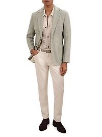 Textured Wool-Blend Single-Breasted Blazer