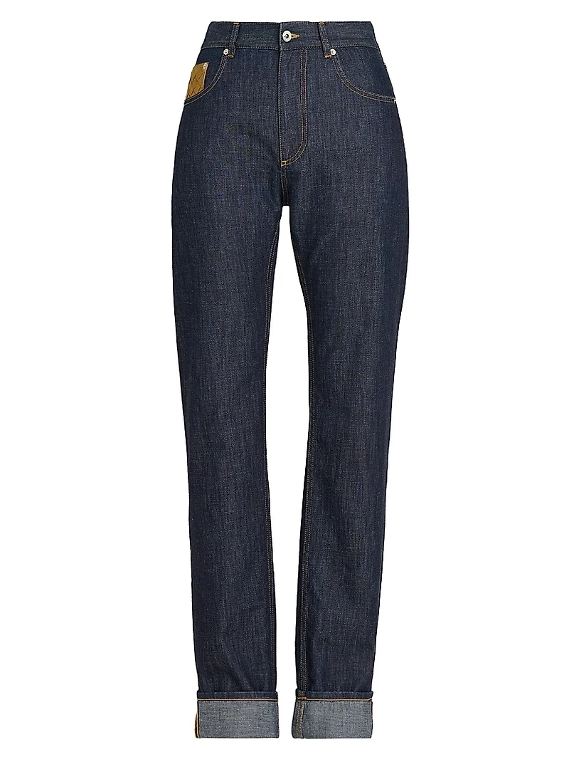 Mid-Rise Straight-Leg Jeans