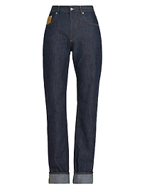 Mid-Rise Straight-Leg Jeans