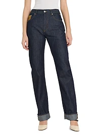 Mid-Rise Straight-Leg Jeans