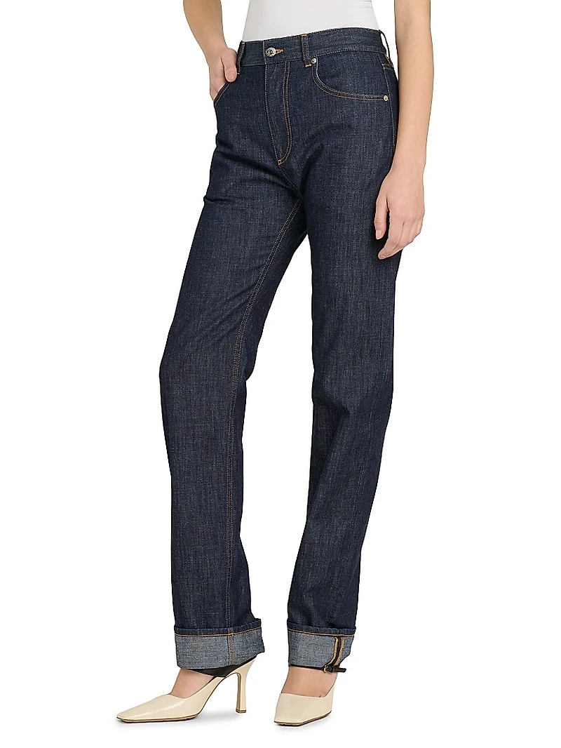 Mid-Rise Straight-Leg Jeans