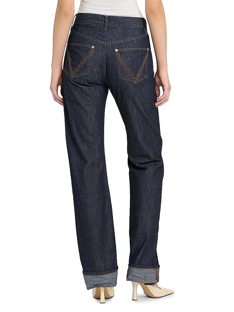 Mid-Rise Straight-Leg Jeans