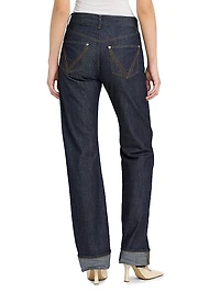 Mid-Rise Straight-Leg Jeans