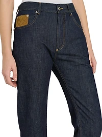 Mid-Rise Straight-Leg Jeans