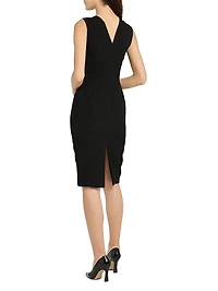 Grainy Sculpted Metal Buckle Dress