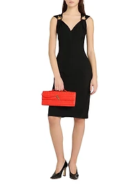Grainy Sculpted Metal Buckle Dress