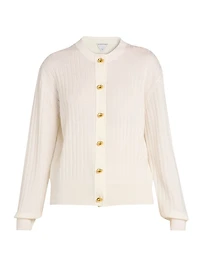 Rib-Knit Wool Cardigan