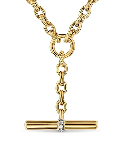 DY Mercer Petite Toggle Chain Necklace 18K Yellow Gold