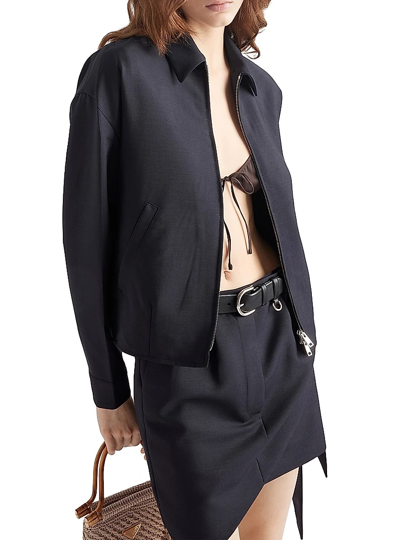 Kid Mohair Blouson Jacket