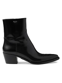 Brushed Leather Booties