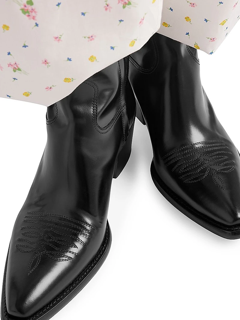 Brushed Leather Booties