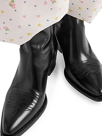 Brushed Leather Booties