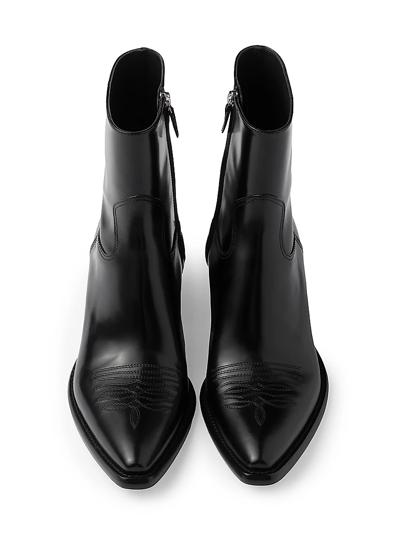 Brushed Leather Booties