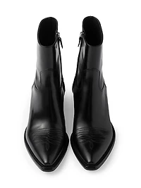 Brushed Leather Booties