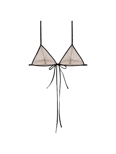 Polka-Dot Silk Chiffon Bra Top